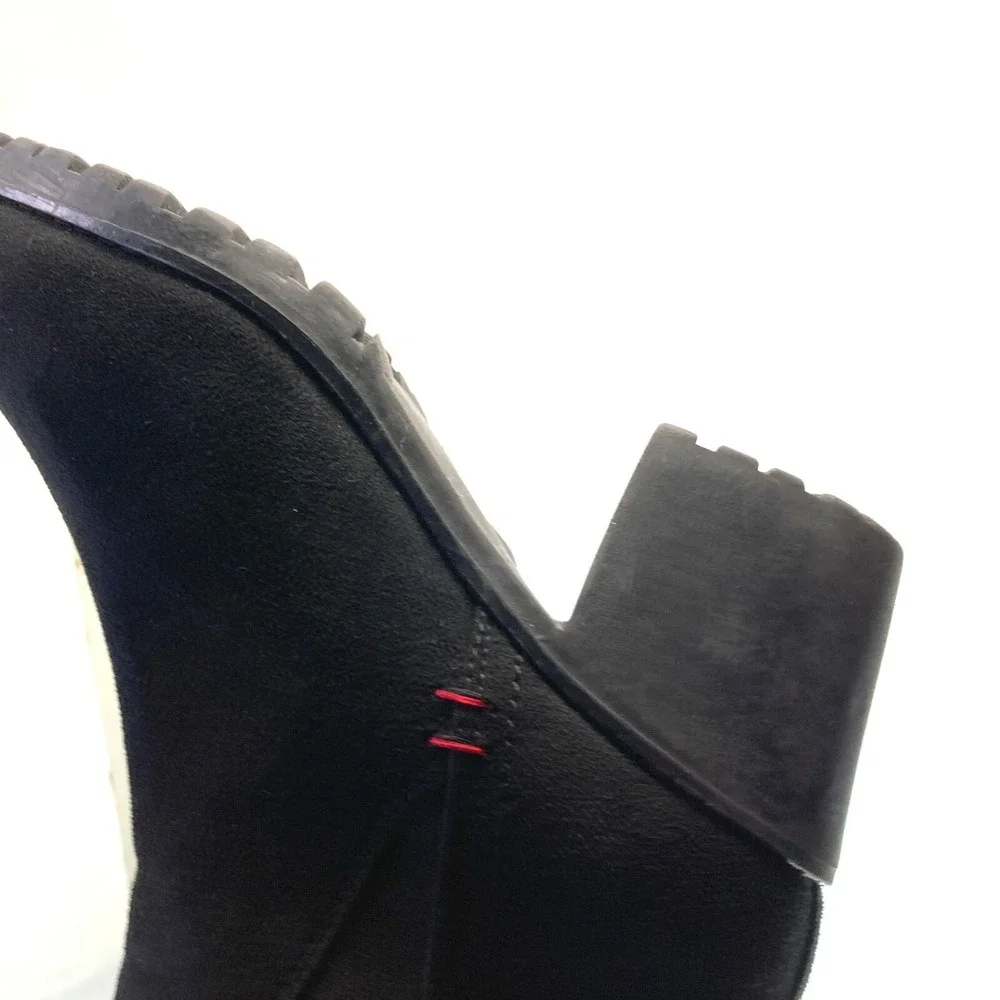 Jabasic Chunky Chelsea Block Heel Bootie Ankle Boot Womens 9 Black Y2k - Picture 10 of 11